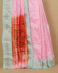 Baby pink silk paithani saree
