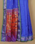Royal blue silk paithani saree