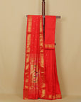Red silk paithani saree