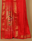 Red silk paithani saree