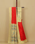 Red munia paithani saree