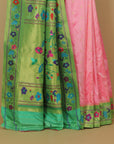 Pink fancy border paithani silk saree