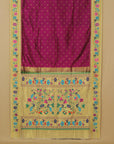 Majenta fancy border paithani silk saree
