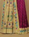 Majenta fancy border paithani silk saree