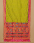 Parrot by pink munia paithani saree