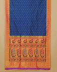 Short blue munia paithani saree