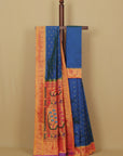 Short blue munia paithani saree