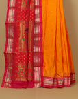 Mango yellow by rani temple silk paithani saree
