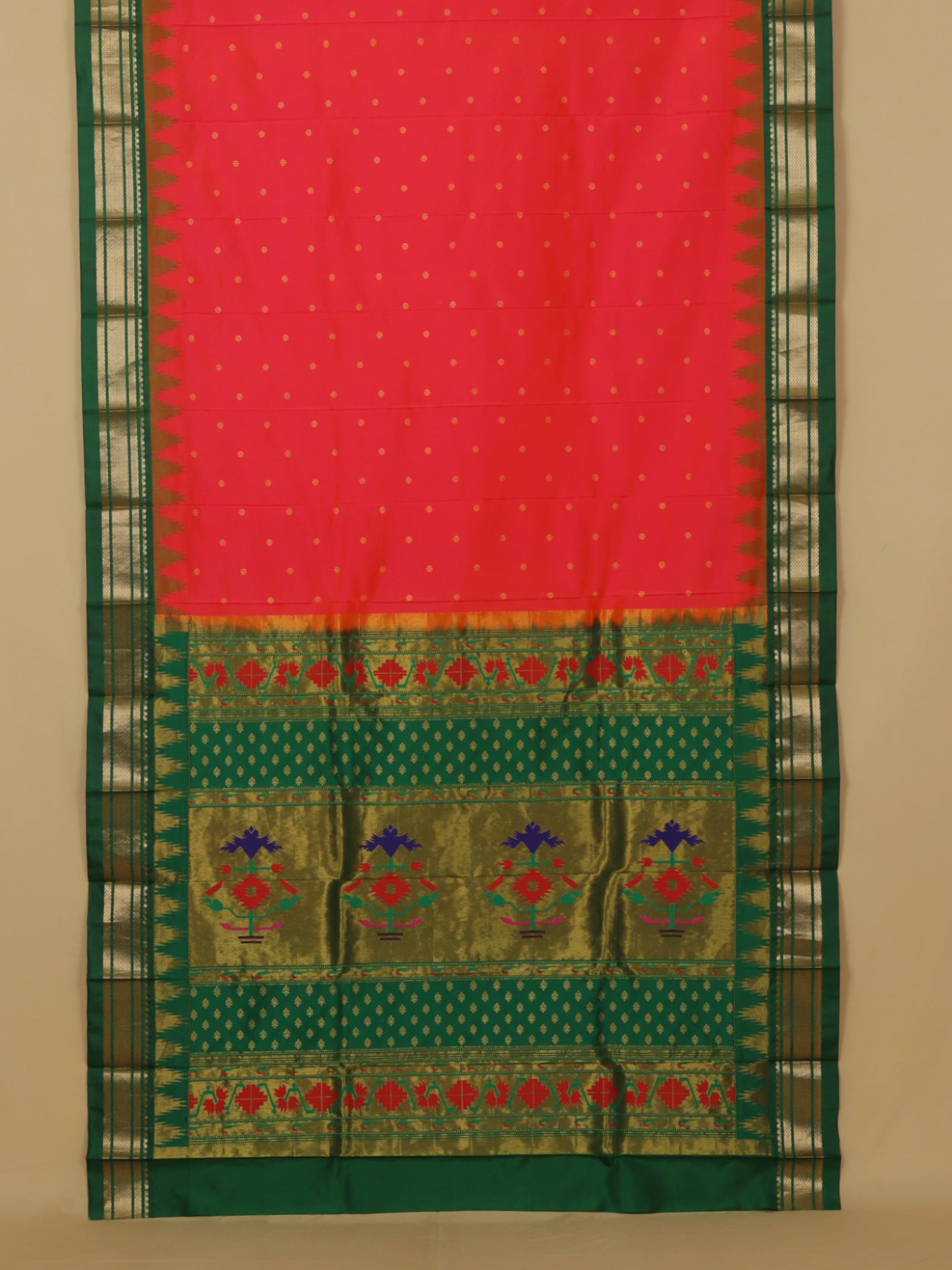 Rani by green temple paithani saree