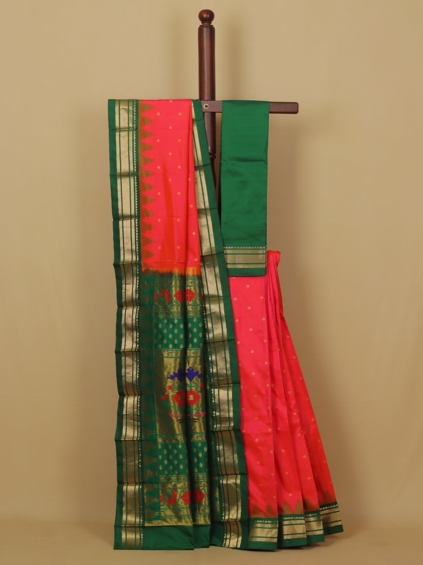 Rani by green temple paithani saree