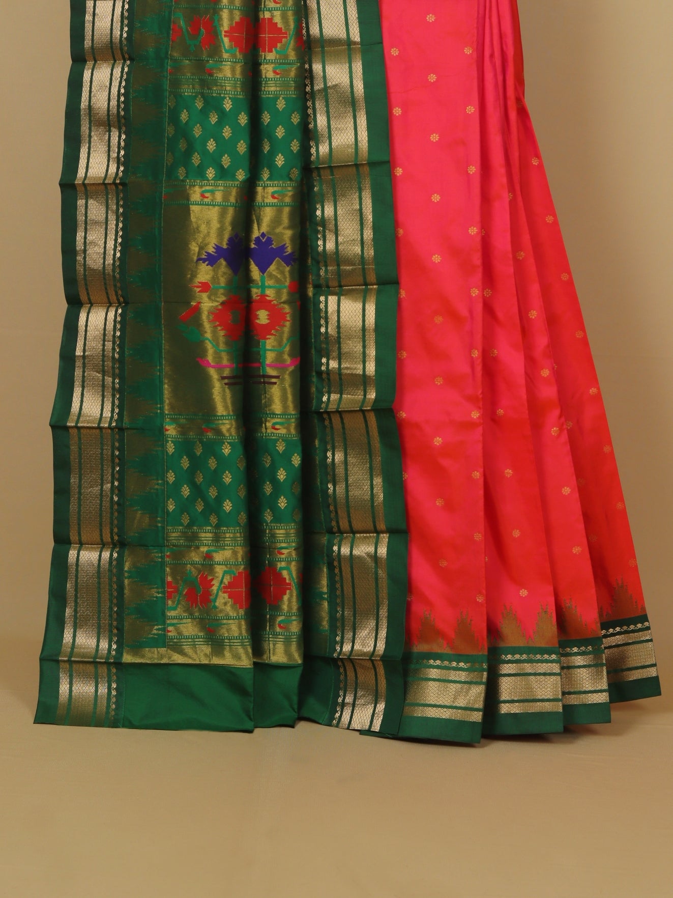 Rani by green temple paithani saree