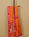 Mango yellow silk paithani saree