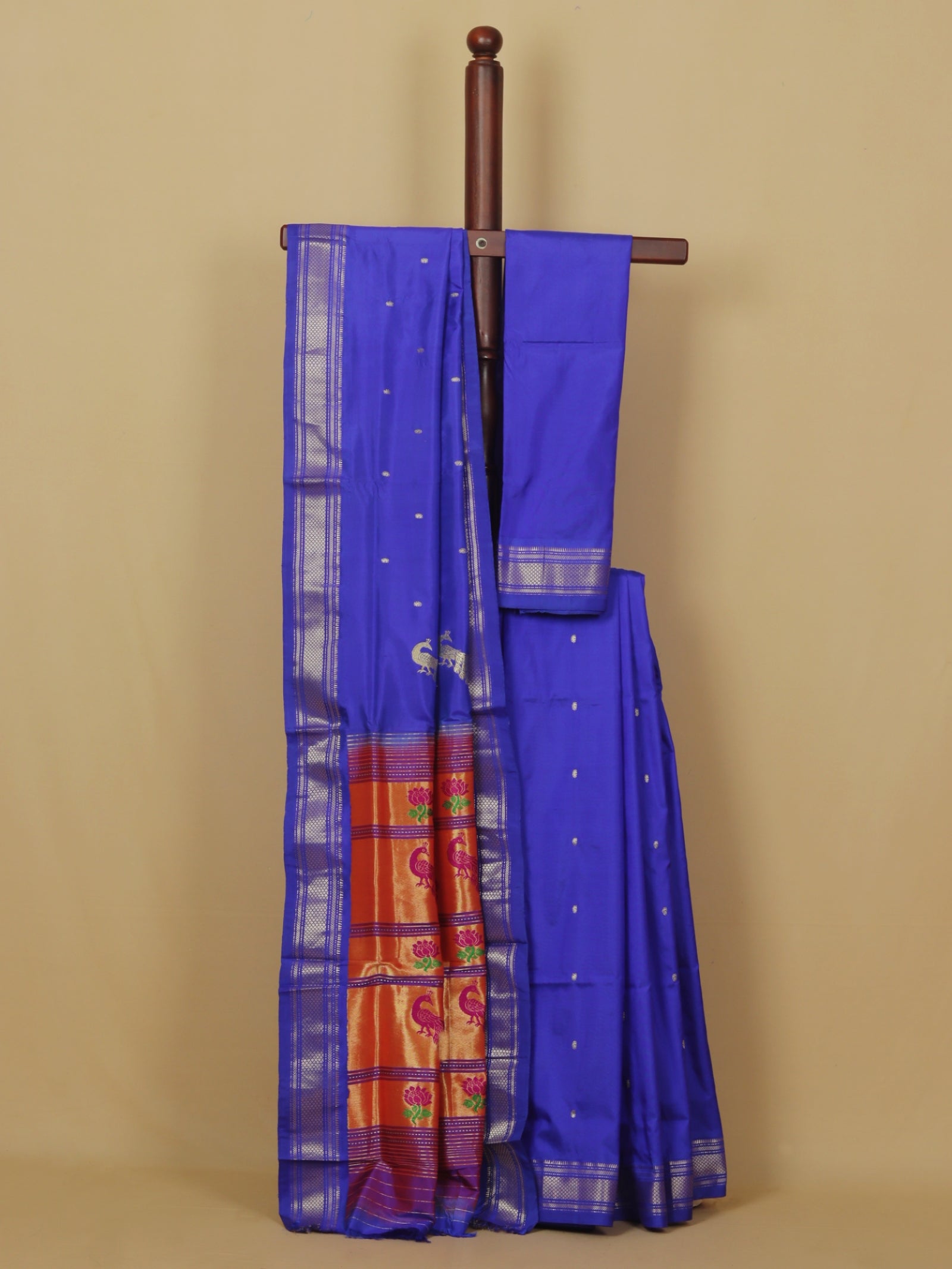 Purple silk paithani saree