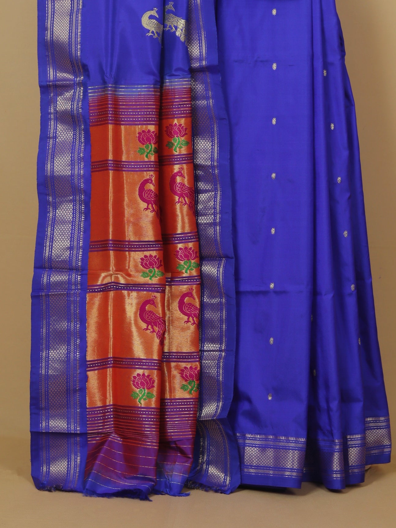 Purple silk paithani saree