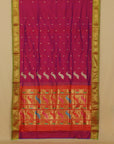 Short majenta silk paithani saree
