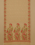Cream tasar jamdani cotton saree