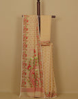 Cream tasar jamdani cotton saree
