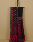 Black jamdani cotton saree