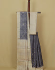 Grey blended silk saree