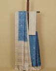 Blue blended silk saree