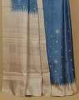 Blue blended silk saree