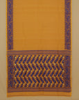 Mango yellow jamdani cotton saree