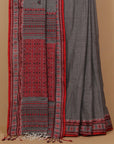 Grey assam cotton saree
