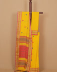 Lemon yellow assam cotton saree