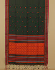 Bottle green Assam cotton saree
