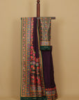 Wine crep silk digital printed saree