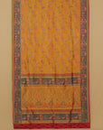 Mango yellow crep silk digital printed saree