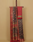 Black crep silk digital printed saree