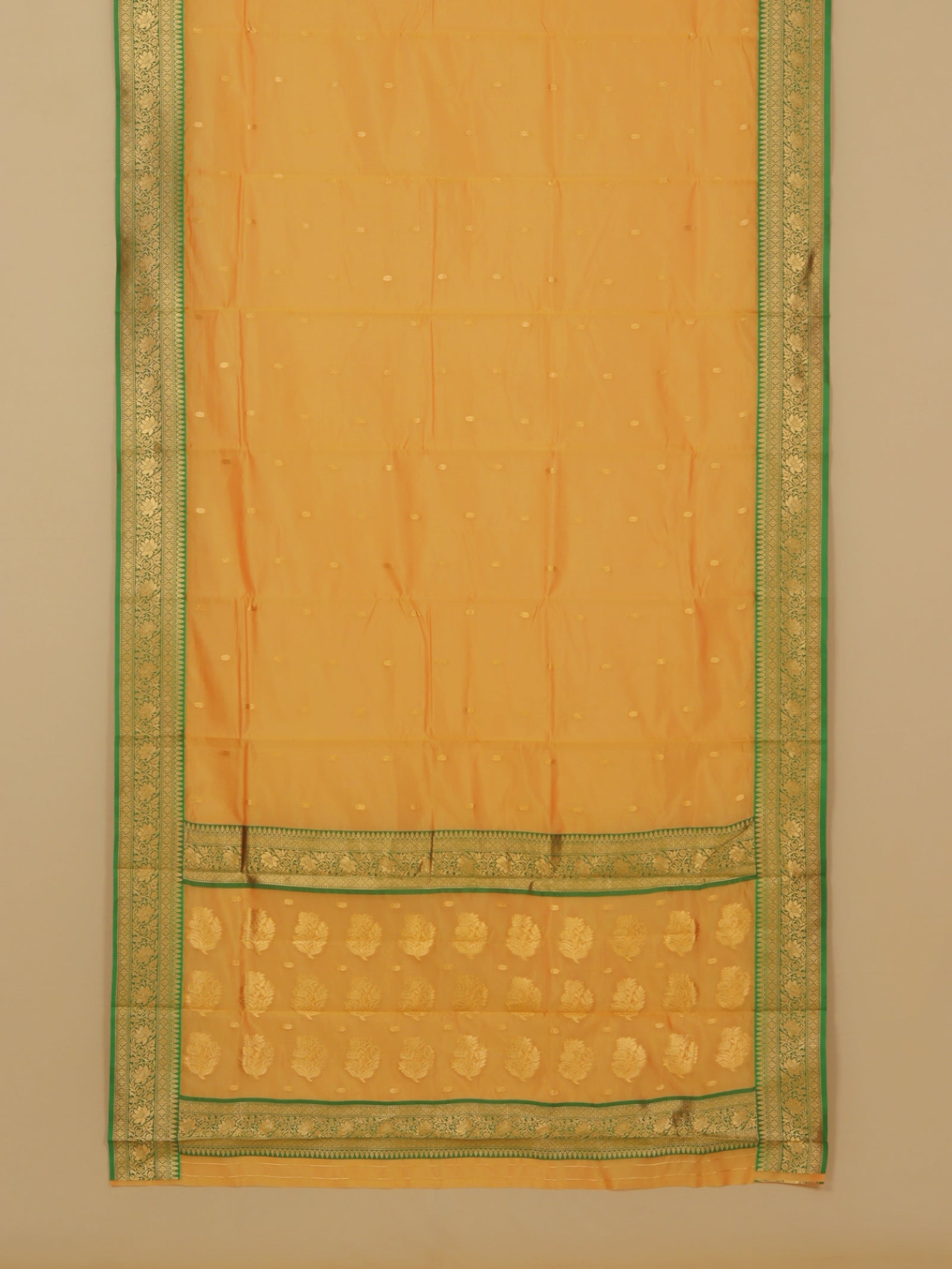 Mango yellow semi chanderi saree