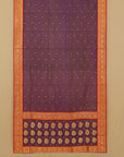 Purple blue by red semi chanderi saree