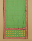 Sea green by majenta semi chanderi saree