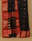 Black by red chanderi saree