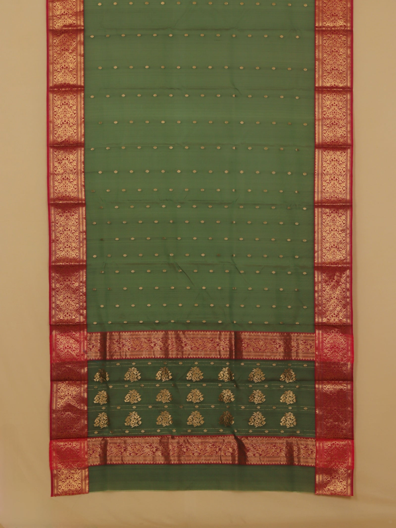 Green by rani pink chanderi saree