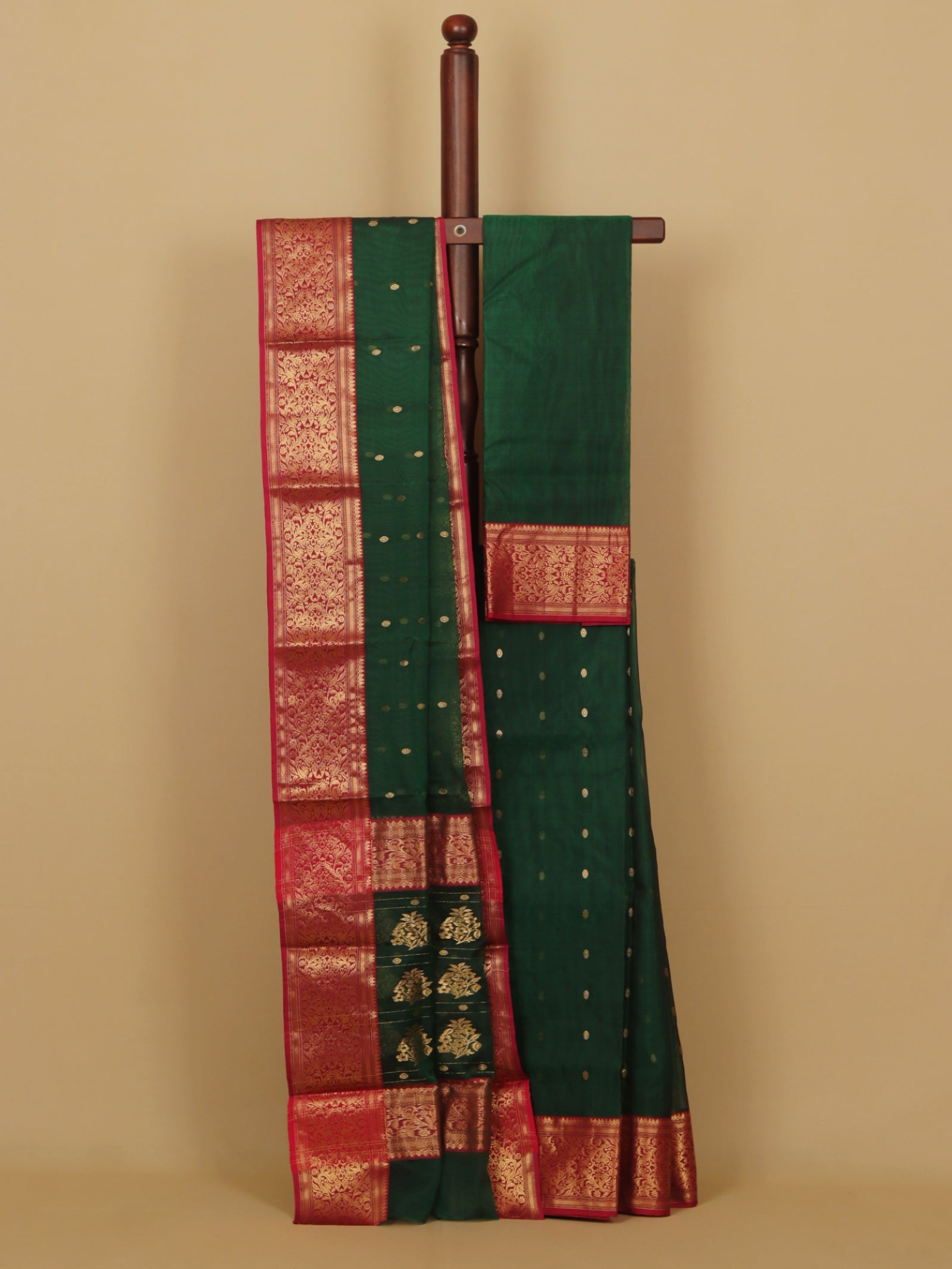 Green by rani pink chanderi saree