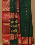 Green by rani pink chanderi saree