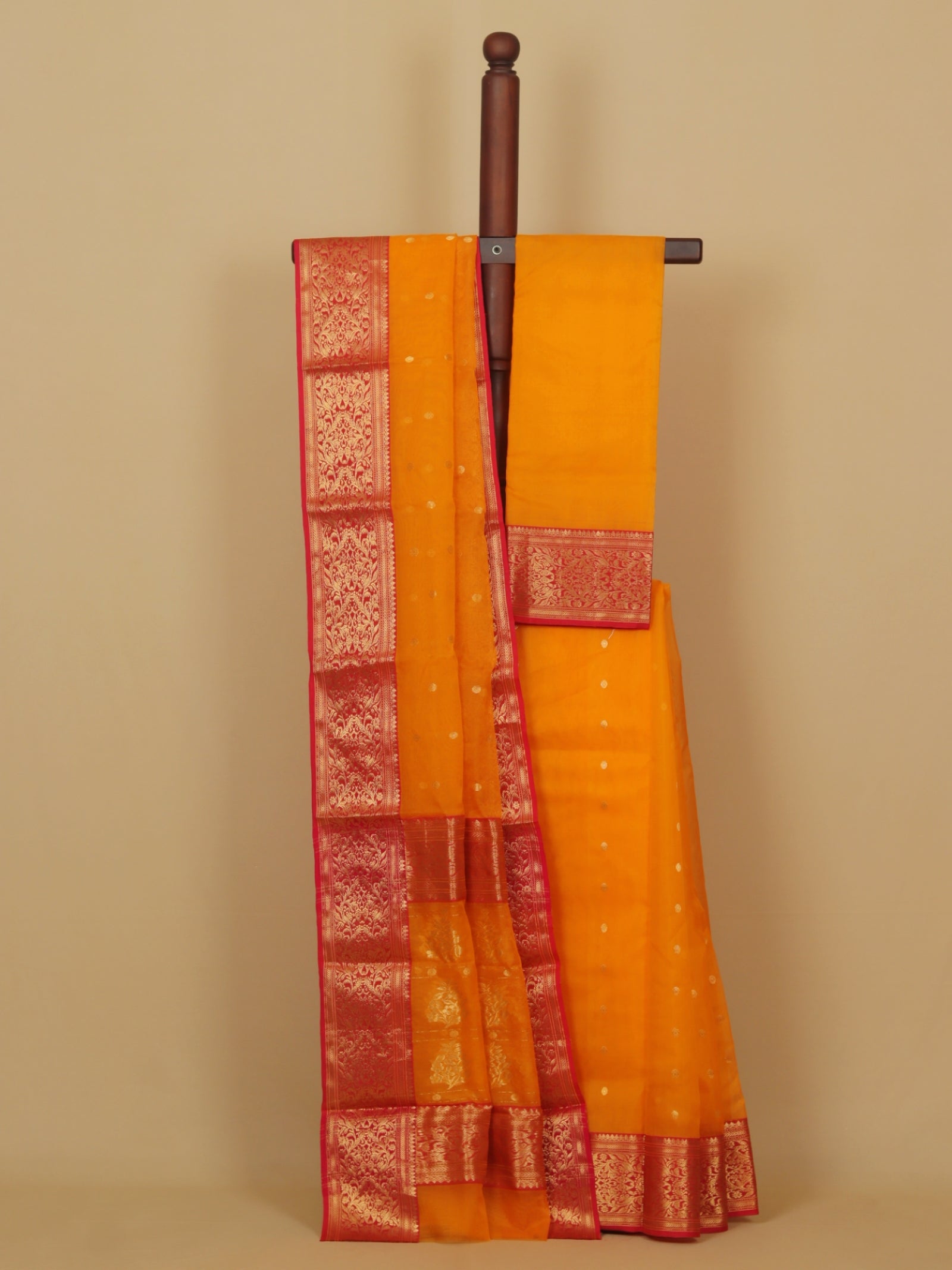 Mango yellow chanderi saree