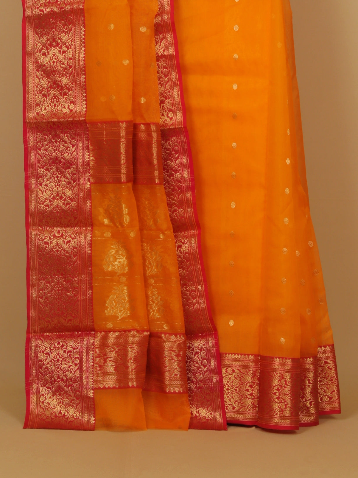 Mango yellow chanderi saree