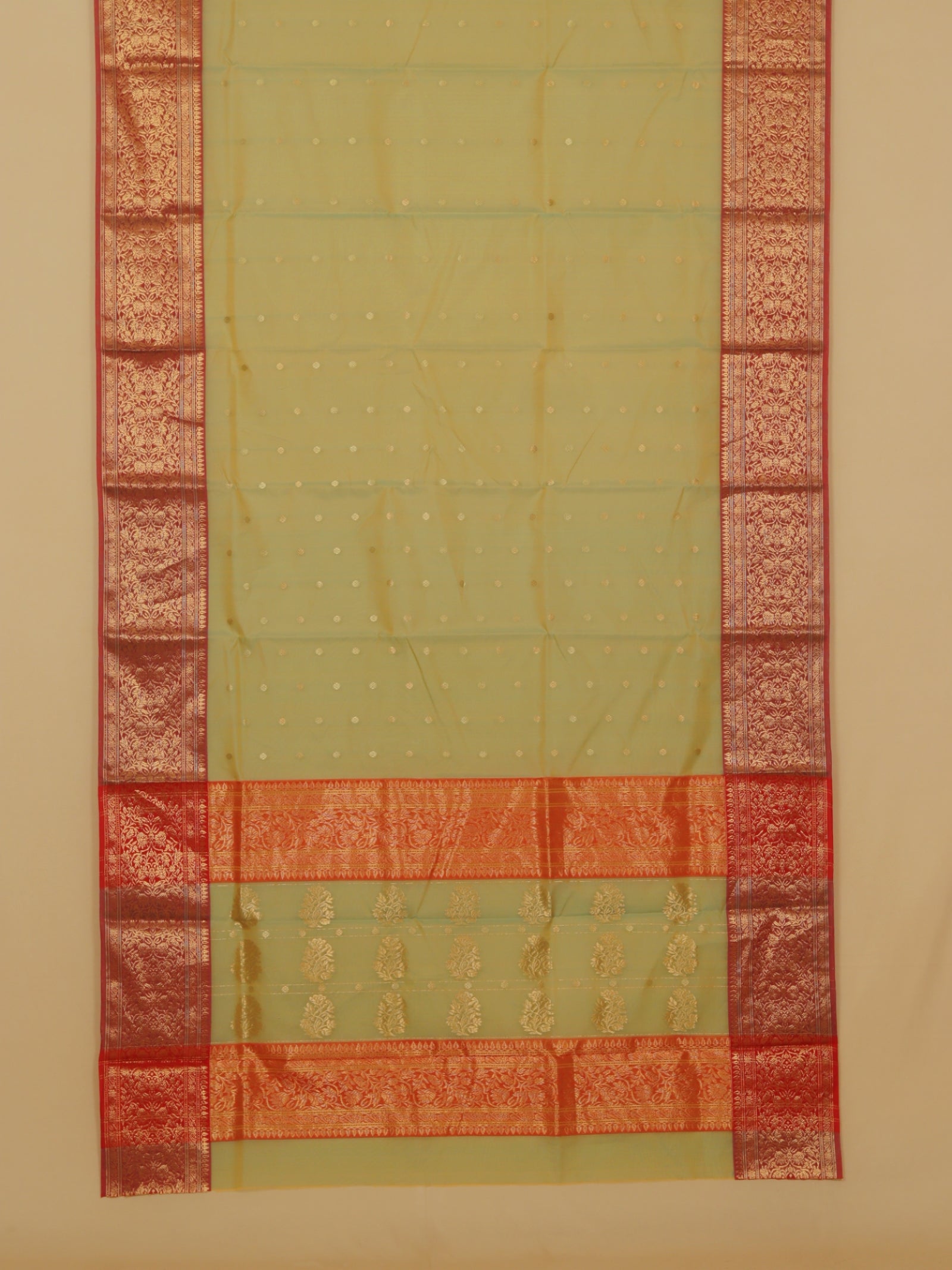 Sea green chanderi saree