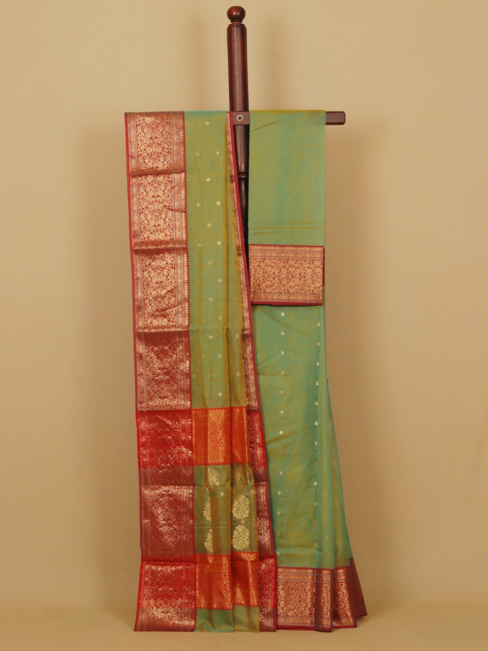 Sea green chanderi saree