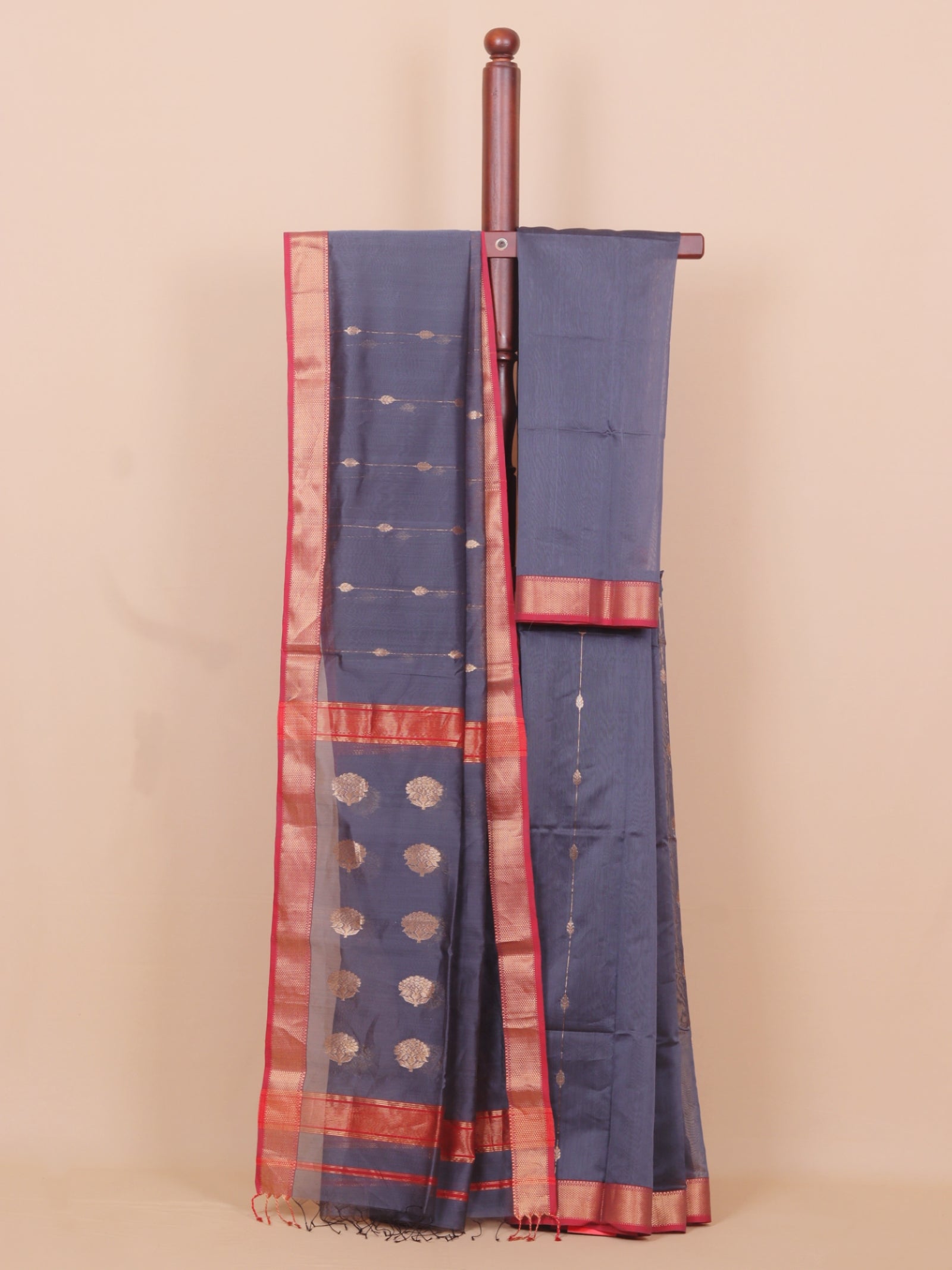 Grey premium maheshwari saree