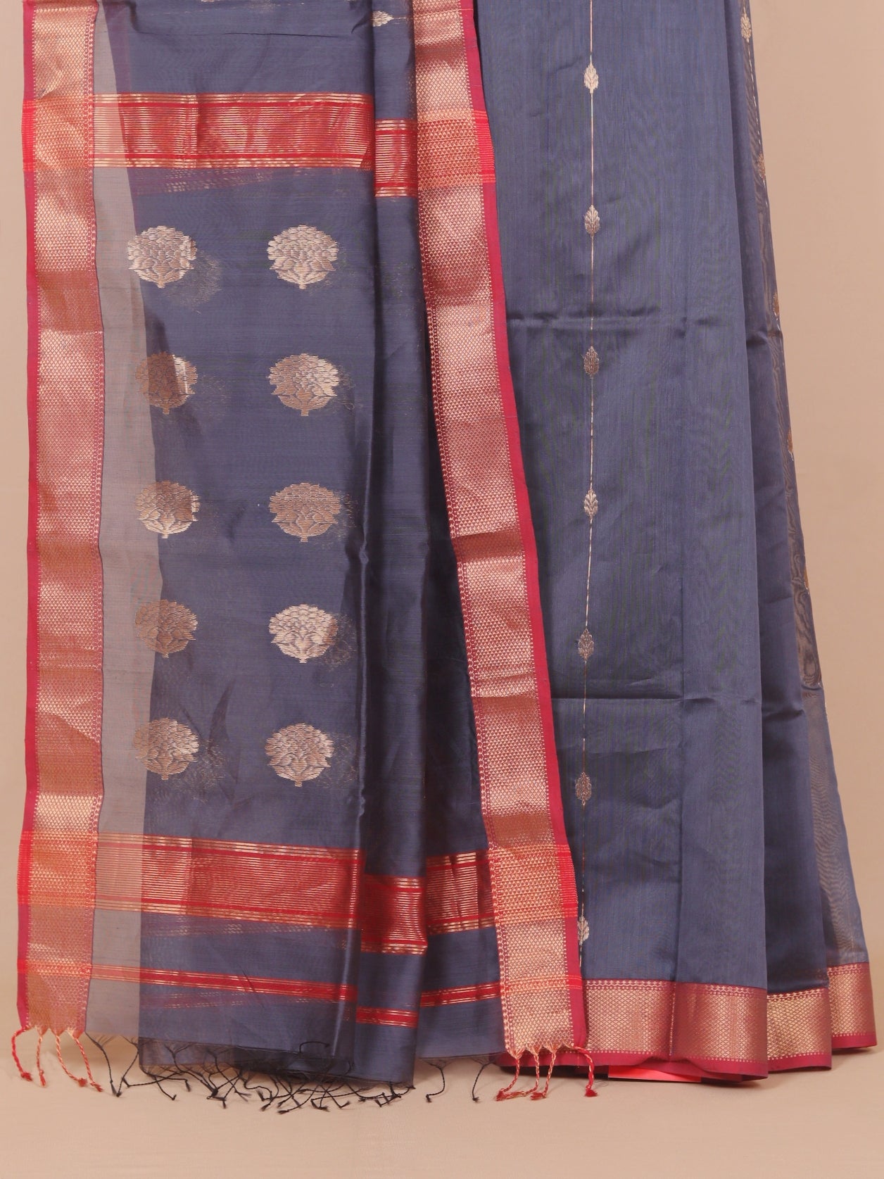 Grey premium maheshwari saree
