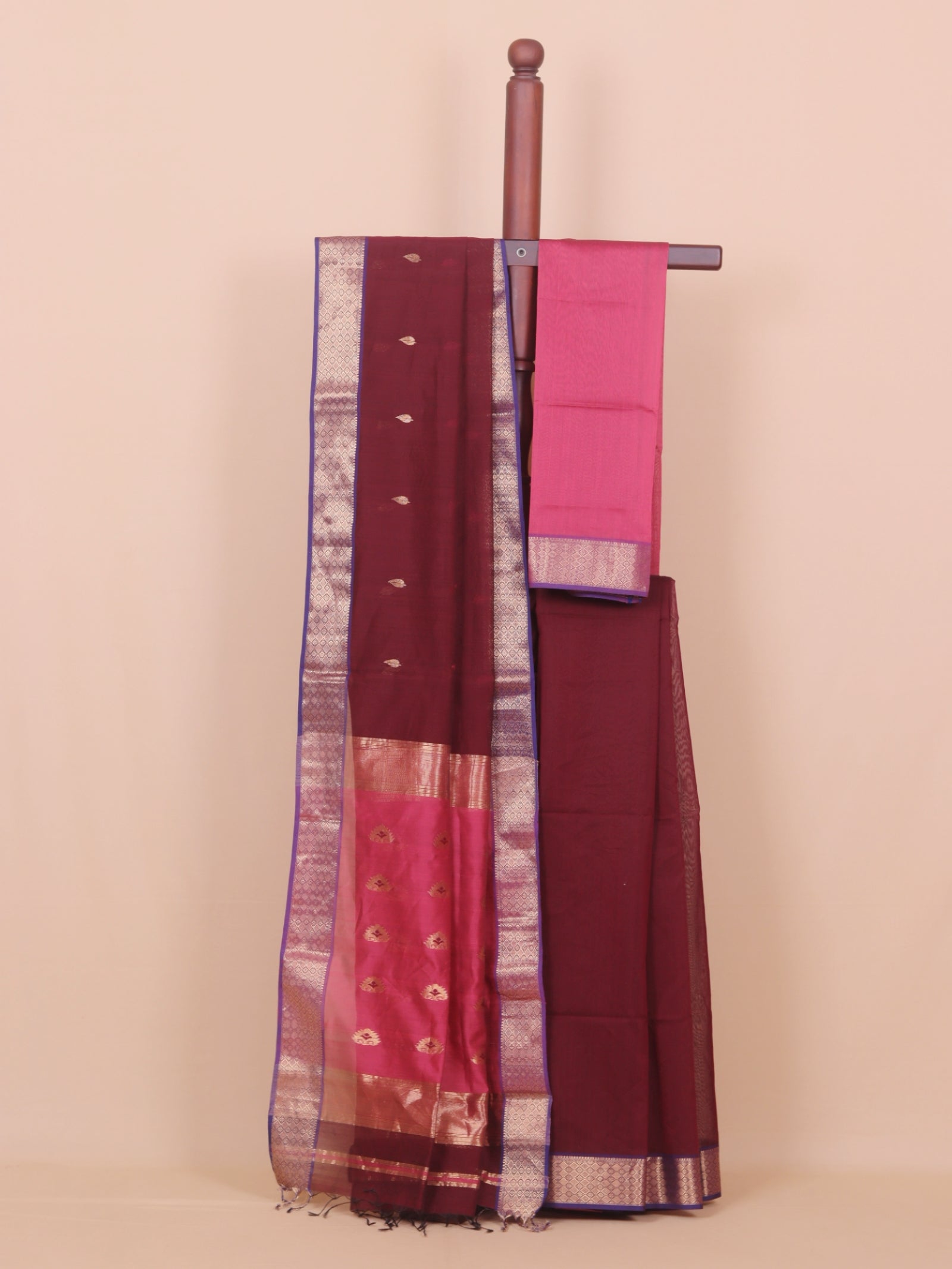 Brown premium maheshwari saree