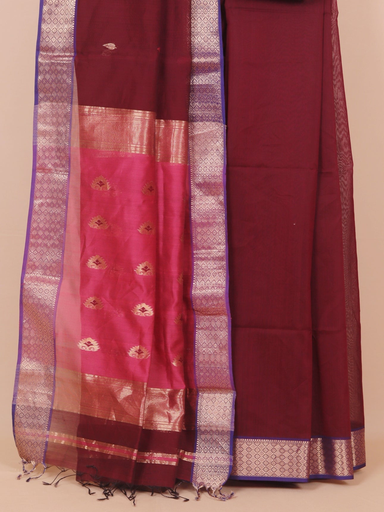 Brown premium maheshwari saree