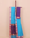 Peacock blue premium maheshwari saree