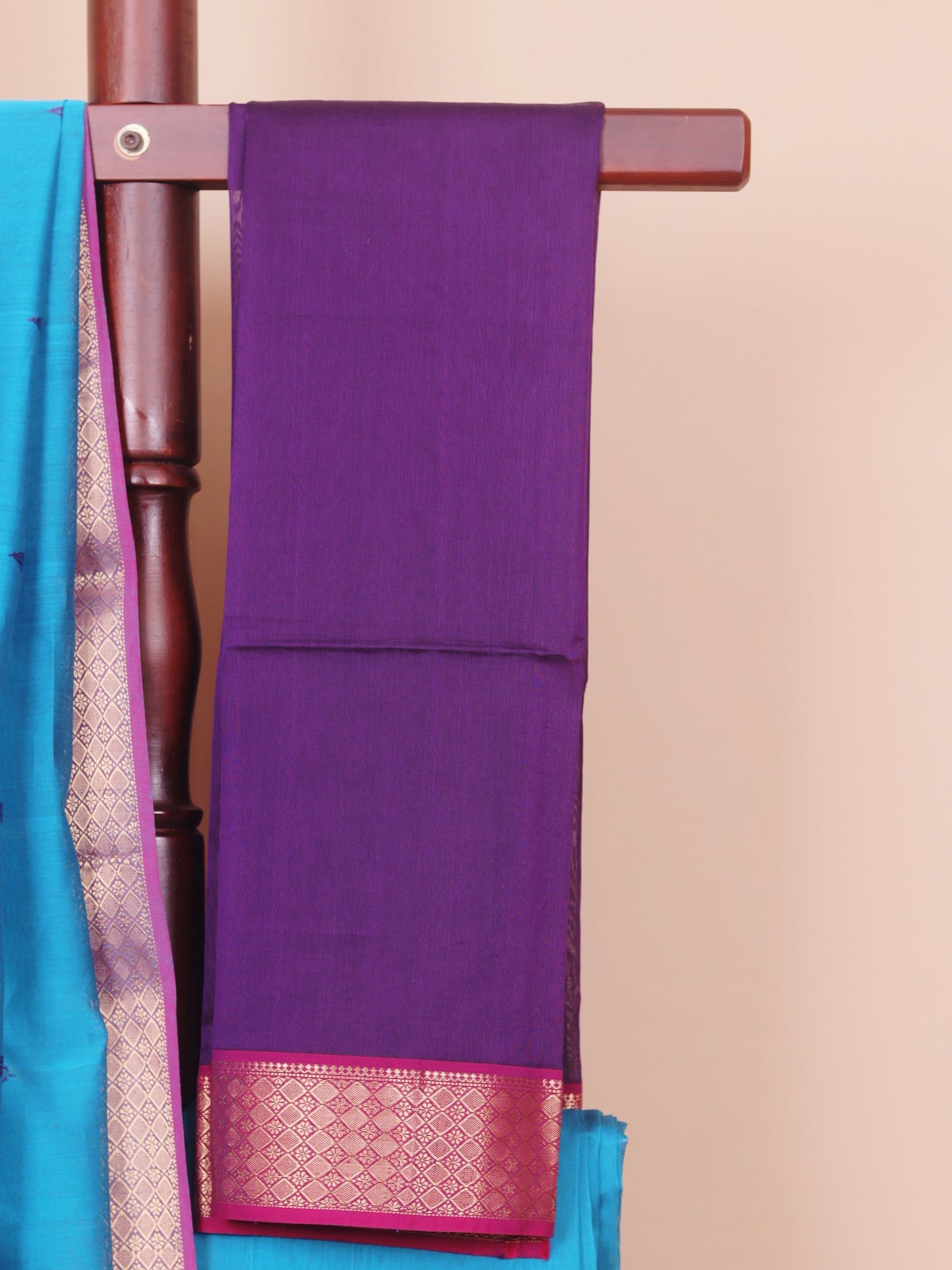 Peacock blue premium maheshwari saree