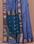 Grey blue premium maheshwari saree